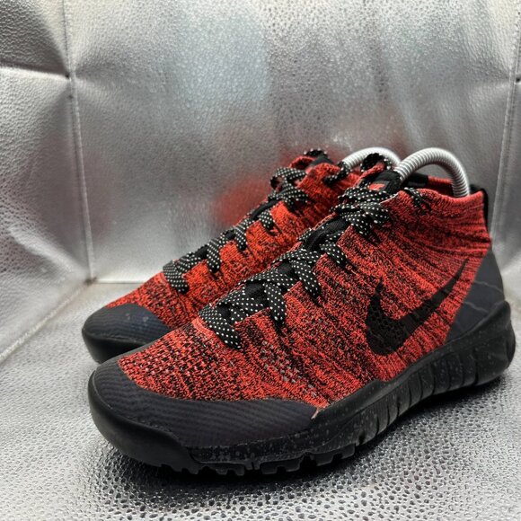 Size 7 Nike Fly Knit Chukka Womens Bright Crimson Black Running Shoes 805093-603 - Picture 7 of 12